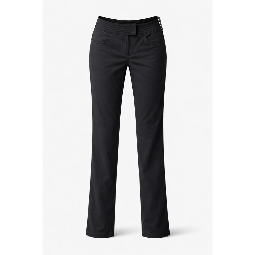 Sharagano Ramona Black Stretch Straight Leg Pants Women 4 Ribbed Waist HT9F1B9C6